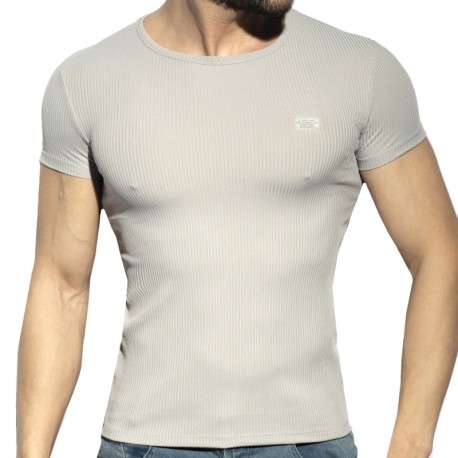 ES Collection T-Shirt Col Rond Recycled Rib Gris