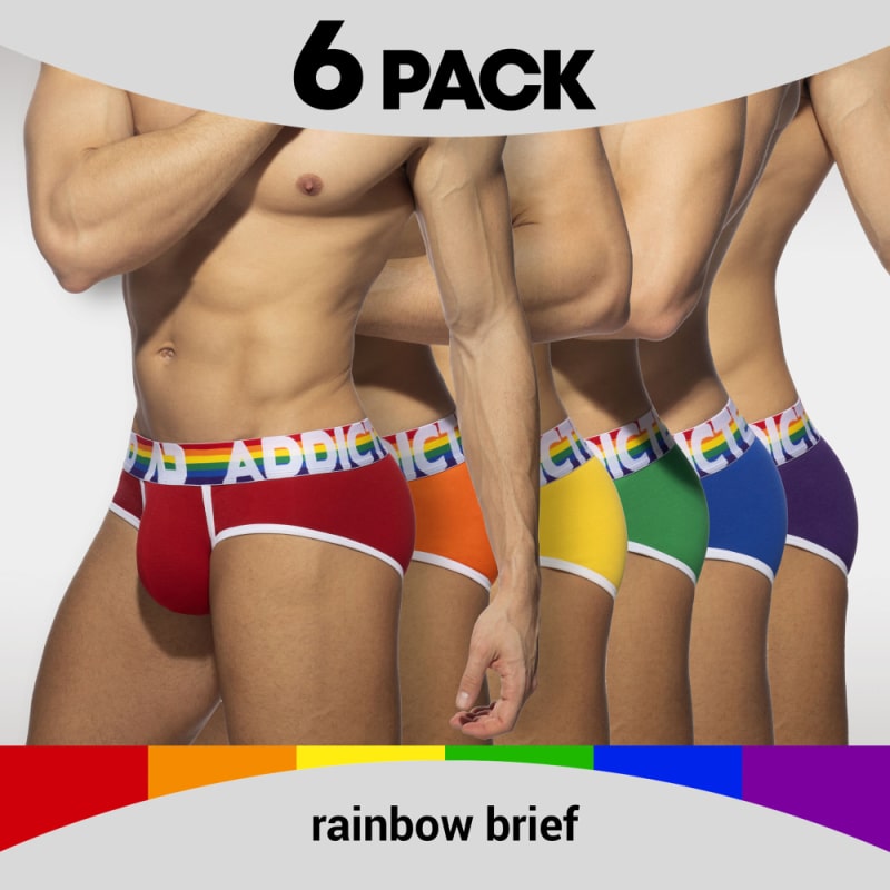 Addicted 6-Pack Rainbow Briefs - Multicolor