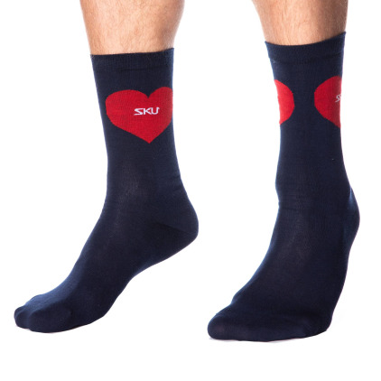 Chaussettes Basses Coton Cœurs - Bleu Marine SKU