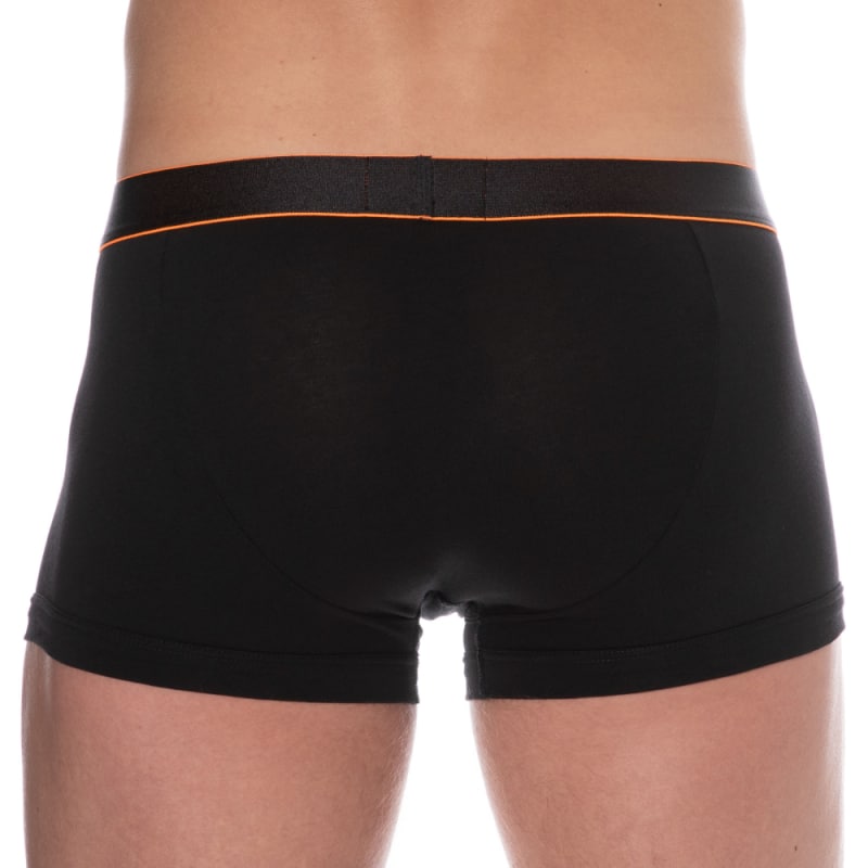 Emporio Armani Shiny Logoband Cotton Boxer Briefs - Black - Orange