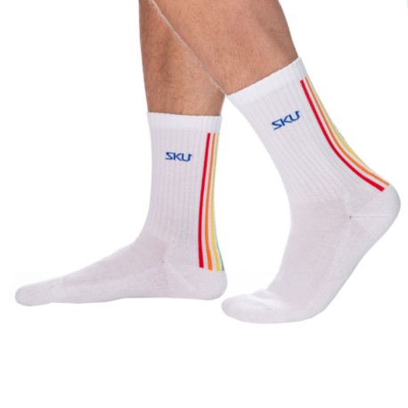 SKU Chaussettes Sport Rainbow Blanches