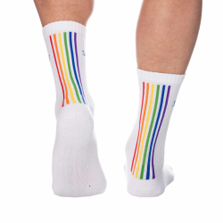 Chaussettes Sport Rainbow Blanches SKU