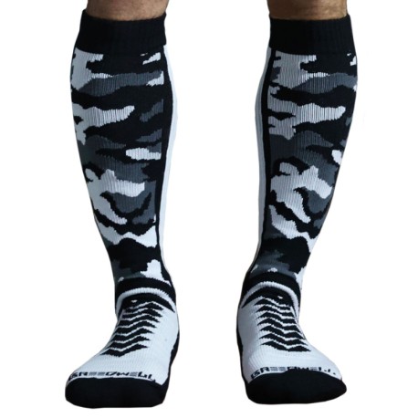 Breedwell Chaussettes Hautes Neo Camo Blanches