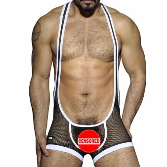 Body Mesh Fetish Noir - Blanc AD Fetish