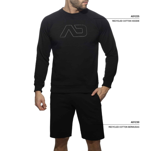 Short Coton Recyclé Noir Addicted