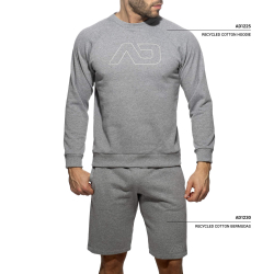 Short Coton Recyclé Gris Chiné Addicted