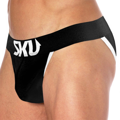 Slip Tanga Logo Coton Noir SKU