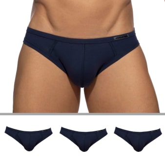 Lot de 3 Slips Bikini Basic Bleu Marine Addicted