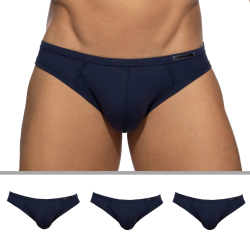 Lot de 3 Slips Bikini Basic Bleu Marine Addicted