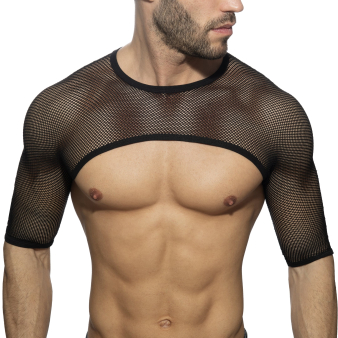 Addicted Mesh Shoulder Top - Black