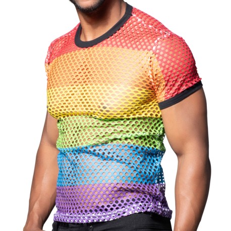 Andrew Christian Pride Mesh T-Shirt - Rainbow
