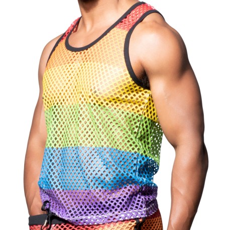 Andrew Christian Pride Mesh Tank Top - Rainbow