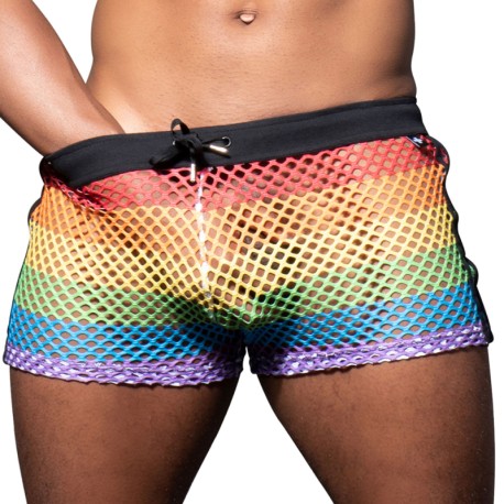 Andrew Christian Pride Mesh Shorts - Rainbow