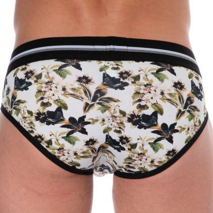 Slip Coton Floral Blanc Cassé SKU