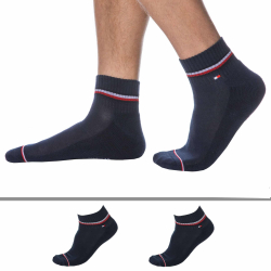 Lot de 2 Paires de Socquettes Sport Iconic Bleu Marine Tommy Hilfiger