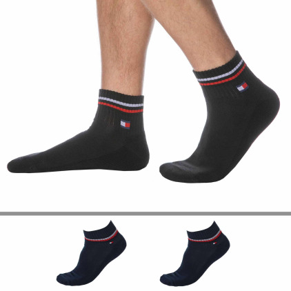 Lot de 2 Paires de Socquettes Sport Iconic Noires Tommy Hilfiger
