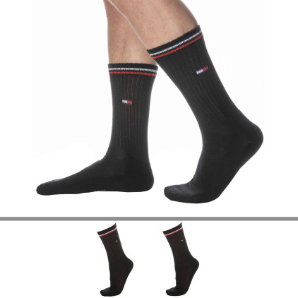 Lot de 2 Paires de Chaussettes Sport Iconic Noires Tommy Hilfiger