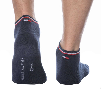 Lot de 2 Paires de Socquettes Sneaker Iconic Bleu Marine Tommy Hilfiger