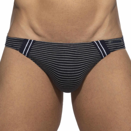 Slip Bikini Sailor Mini Stripes Bleu Marine Addicted