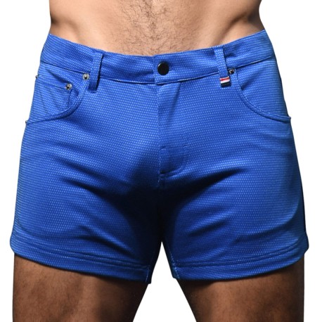 Andrew Christian Skinny Stretch Jean Shorts - Cobalt Blue