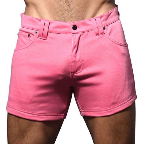 Andrew Christian Skinny Stretch Jean Shorts - Pink