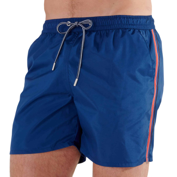 HOM Herren Badehose Nautical Cup Swim Briefs – Lycra, Khaki Mit Gestreiftem Band, Kordelzug, Öko-Tex Zertifiziert