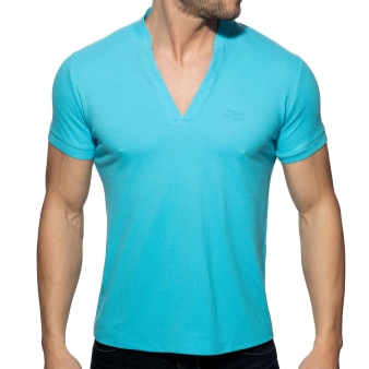 Polo Col V AD Turquoise Addicted