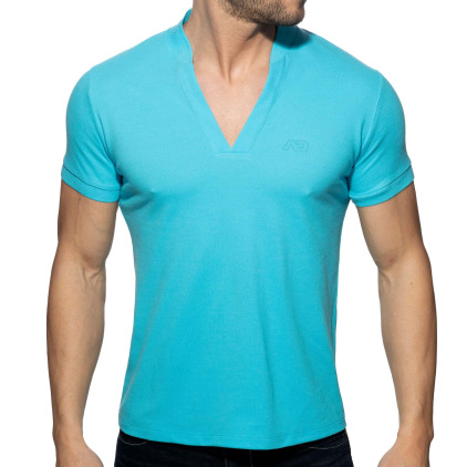 Polo Col V AD Turquoise Addicted