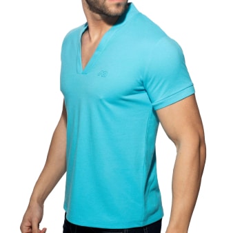Polo Col V AD Turquoise Addicted