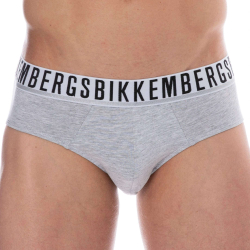 Lot de 2 Slips Essential Coton Gris Chiné Bikkembergs
