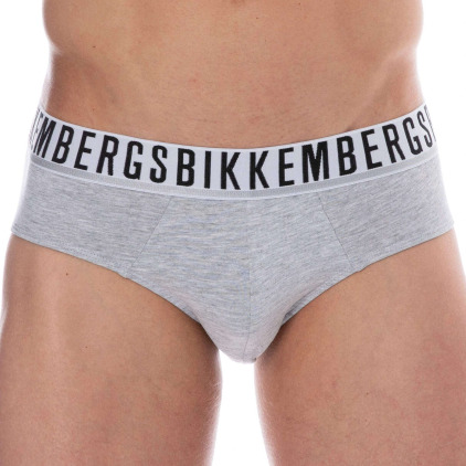 Lot de 2 Slips Essential Coton Gris Chiné Bikkembergs
