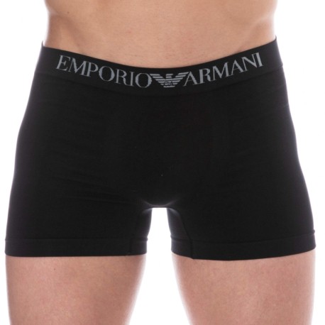 Emporio Armani Seamless Microfiber Boxer Briefs - Black