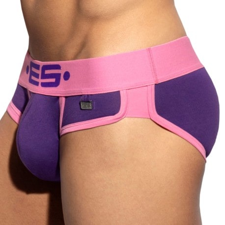 ES Collection Double Side Cotton Briefs - Purple - Pink