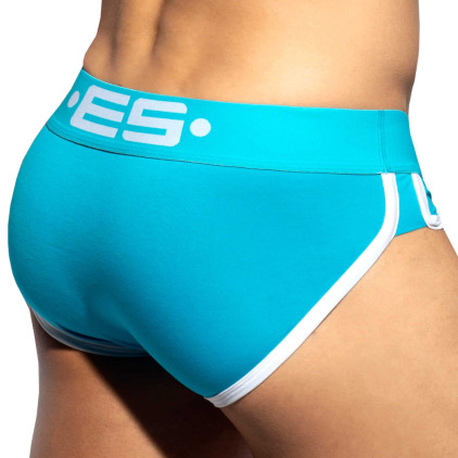 Slip Double Side Coton Turquoise - Blanc ES Collection
