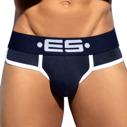 Slip Double Side Coton Marine - Blanc ES Collection