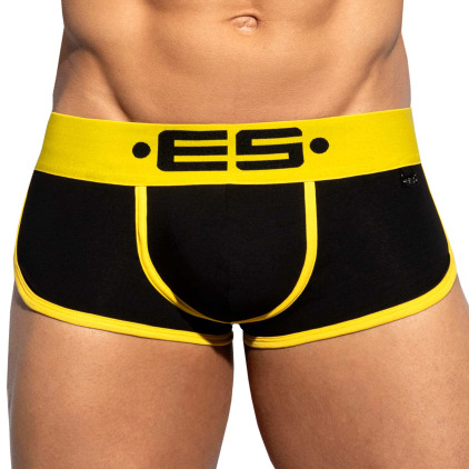 Shorty Double Side Coton Noir - Jaune ES Collection