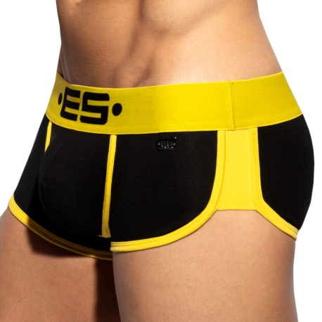 ES Collection Double Side Cotton Trunks - Black - Yellow