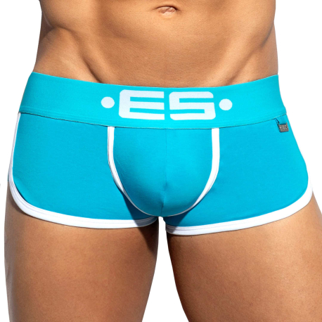ES Collection Double Side Cotton Trunks - Turquoise - White