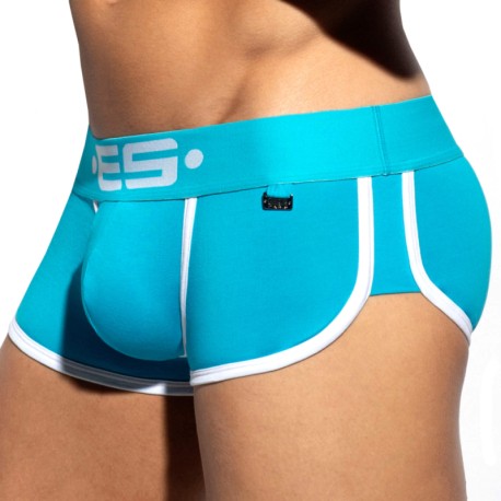 ES Collection Double Side Cotton Trunks - Turquoise - White