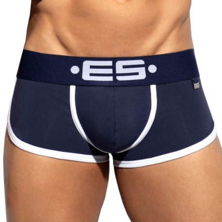 ES Collection Double Side Cotton Trunks - Navy - White