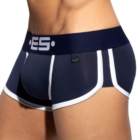 ES Collection Double Side Cotton Trunks - Navy - White