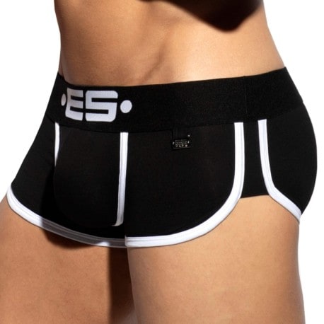 ES Collection Double Side Cotton Trunks - Black - White