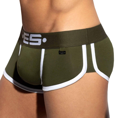 ES Collection Double Side Cotton Trunks - Khaki - White