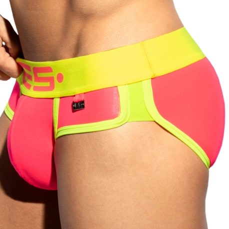 ES Collection Double Side Microfiber Briefs - Neon Pink
