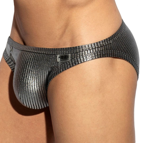 ES Collection Art Deco Metallic Briefs - Silver