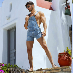 Salopette Courte Jeans Bleu Indigo SKU