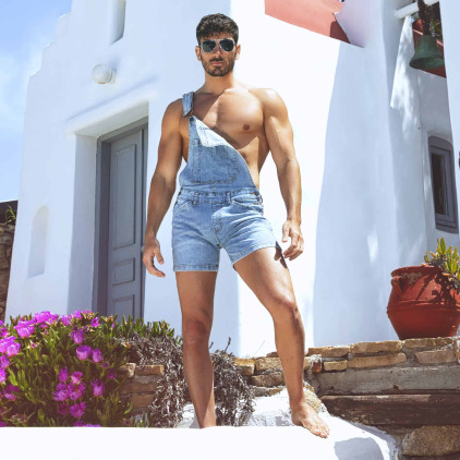 Salopette Courte Jeans Bleu Indigo SKU