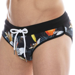 Slip de Bain Tropical Summer Noir SKU