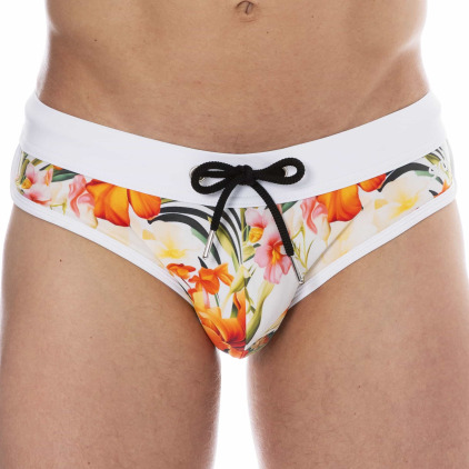 Slip de Bain Tropical Summer Blanc SKU