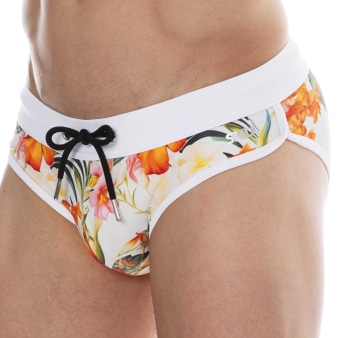 Slip de Bain Tropical Summer Blanc SKU